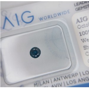 Diament naturalny 0.22 ct I2 Fancy Dark Blue AIG Milan