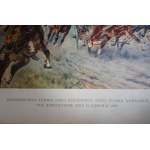 Die Niederlage der berittenen Armee von Budionny durch die polnische Kavallerie bei Komarow am 31. August 1920, groß [69,5 x 49,5 cm], Farbreproduktion eines Gemäldes von Jerzy Kossak aus dem Jahr 1938, herausgegeben vom Salon der polnischen Maler in Krak