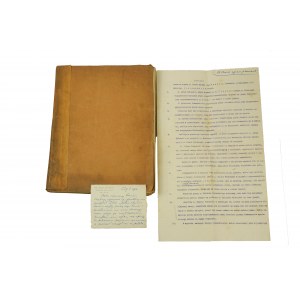 A set of memorabilia of Jerzy Zulawski: 1. typescript of the translation into French of the drama IJOLA [1914], 2. contract for the exclusive right to translate [1913], 3. correspondence [1914], UNIQUE! [KI].