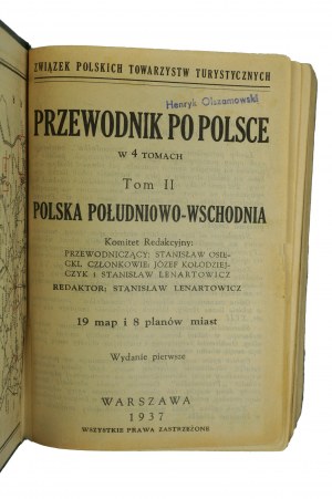 Guide to Poland in 4 volumes , Volume II: South-Eastern Poland, Warsaw 1937[AW].