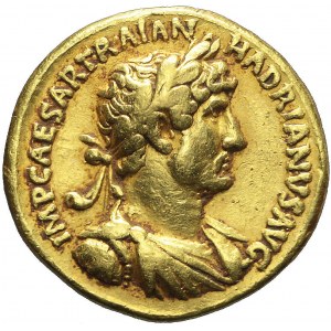 Cesarstwo Rzymskie, Hadrian, Aureus, Rzym, AD 119-122, rzadki