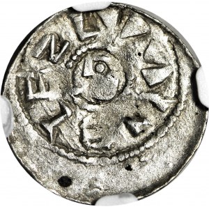 RR-, Bolesław II Śmiały 1058-1079, Denar, błąd BIELZVAS (zamiast BOLEZLAVS)