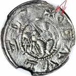 RRR-, W. II Wygnaniec 1138-1146, Denar Kraków, Książę na tronie, VIDLZLAVS o+ kółeczko i krzyż na końcu napisu