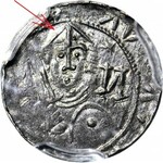 RRR-, W. II Wygnaniec 1138-1146, Denar, książę w HEŁMIE - gładka tarcza, biskup, menniczy