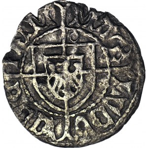 RRR-, Zakon Krzyżacki, Ludwik von Erlichshausen 1450-1467, Szeląg, pierścień/punkt nad tarczą, Toruń, nienotowany