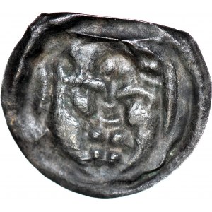 RR-, Zakon Krzyżacki, Brakteat 1247-1258, Rycerz z tarczą, piękny