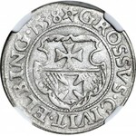 RR- Zygmunt l Stary, Grosz 1538, Elbląg, najrzadszy rocznik, R7