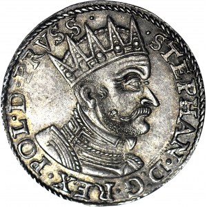 RR-, Stefan Batory, Trojak 1579, Gdańsk, popiersie w promienistej koronie, menniczy, b. rzadki