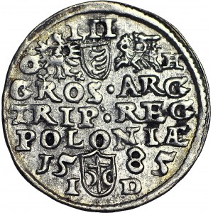 Stefan Batory, Trojak 1585 G-H, Olkusz, R1, piękny