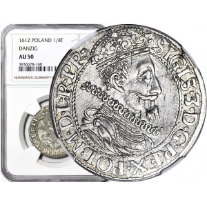 R-, Zygmunt III Waza, Ort 1612, Gdańsk, kropka za łapą niedźwiedzia, piękny