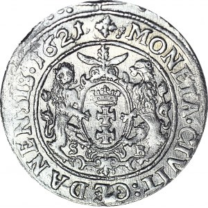 R-, Zygmunt III Waza, Ort 1621, Gdańsk, R2, rzadki i piękny