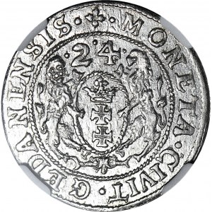 Zygmunt III Waza, Ort 1624 Gdańsk, P R oddalone, rzadki, menniczy
