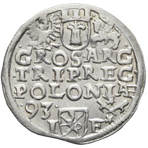Zygmunt III Waza, Trojak 1593, Poznań, bardzo ładny