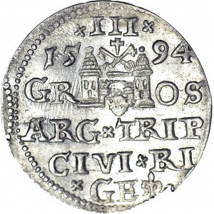 Zygmunt III Waza, Trojak 1594, Ryga
