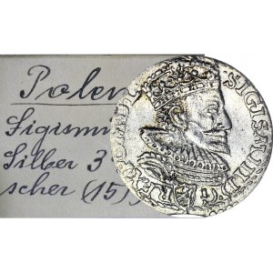 Zygmunt III Waza, Trojak 1594, Malbork, ze starego zbioru, piękny