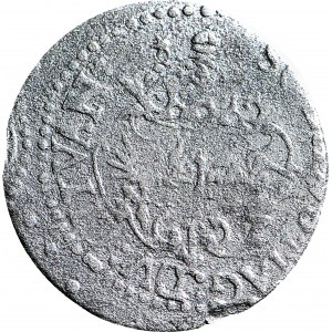 RRR-, Zygmunt III Waza, Szeląg 1617, Wilno, pełna data, tarcze wygięte LITVAN