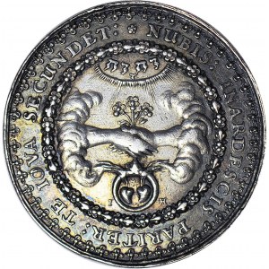 R-, Władysław IV, Medal zaślubinowy autorstwa Jana Höhna, srebro