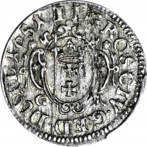 R-, Jan II Kazimierz, Dwugrosz 1651, Gdańsk, menniczy