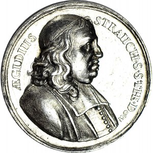RR-, Jan III Sobieski, Medal 1675 Gdańsk, na cześć Aegidusa Straucha, srebro, duży 46mm, R5