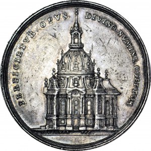 RR-, August II Mocny, Medal 1726, ufundowanie Kościoła Marii Panny w Dreźnie