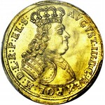 RRR- August III Sas, Dukat 1734, Gdańsk / Królewiec, ORYGINALNE BICIE 1734 (nie odbitka z 1764), TRZECI ZNANY EGZEMPLARZ, R8?