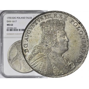 RR-, August III Sas, Talar koronny 1755, Lipsk, menniczy