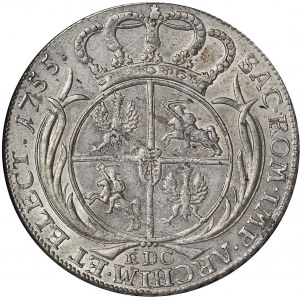 RR-, August III Sas, Talar koronny 1755, Lipsk, menniczy