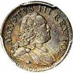 RR-, August III, Szeląg 1749, PCGS XF40 PRÓBNY