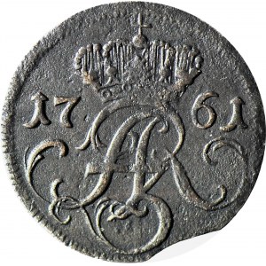 RR,- August III Sas, Szeląg 1761, Elbląg, H-WS