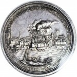 R-, August III Sas, Medal powrót Torunia i Prus do Polski 1754 r, srebro 51m, rzadki