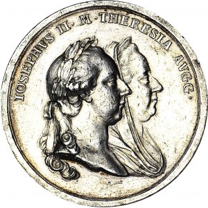 R-, Stanisław A. Poniatowski, Medal 1773, I rozbiór Polski, srebro 50mm, rzadki