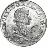 R-, Pomorze, Karol XI, 1/3 talara (Półgulden) 1673 DS, Szczecin, WYŚMIENITY