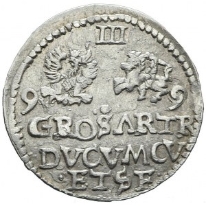 R-, Kurlandia, Wilhelm Kettler, Trojak 1599, Mitawa, R4