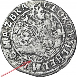 RR-, Lenne Prusy Książęce, Jerzy Wilhelm, Ort 1622, Królewiec, DATA POD POPIERSIEM