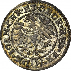 RRR-, Śląsk, Księstwo Legnicko-Brzesko-Wołowskie, 3 krajcary 1606 Złoty Stok, PEŁNA DATA, R8