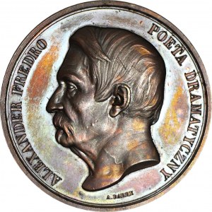 Medal 1864, Aleksander Fredro, brąz 56 mm, piękny
