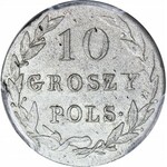 R-, Królestwo Polskie, 10 groszy 1820 I.B., b. rzadki, Berezowski 10 zł