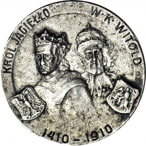 R-, Polska pod zaborami, Medal 1910 srebro 28 mm, 500 rocz. bitwy pod Grunwaldem