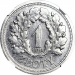 1 złoty 1928 nikiel, PRÓBA, wieniec z liści dębowych, WYŚMIENITA