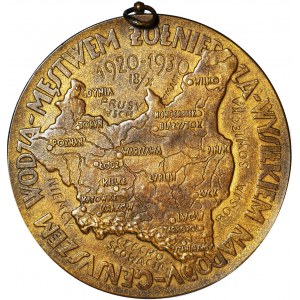 II RP, Medal Dziesiąta rocznica odparcia najazdu Rosji Sowieckiej 1930, Warszawa, J. Aumiller, duży 55mm
