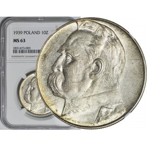 10 złotych 1939, Piłsudski, menniczy