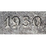 RRR- 5 złotych 1930, HYBRYDA, awers GŁĘBOKI SZTANDAR, niekatologowana