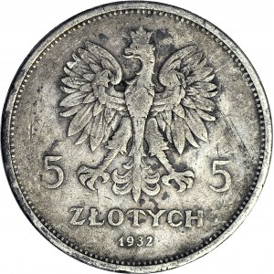 RR-, 5 złotych 1932 Nike, RZADKOŚĆ