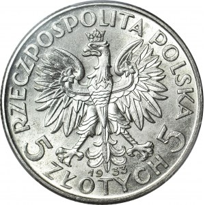 5 złotych 1933, Głowa, mennicza