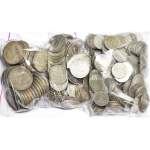 Zestaw 345 monet srebrnych 10, 5, 2 złote głowa kobiety 1932-1934
