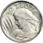 2 złote 1924 Żniwiarka, literka H (Birmingham), cienka szyja, piękna