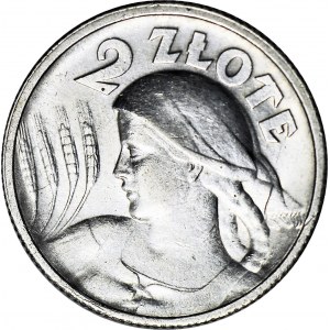 2 złote 1924 Żniwiarka, róg i pochodnia, Paryż, mennicza