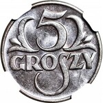 5 groszy 1928, kolor BN, mennicze