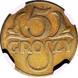 5 groszy 1934, kolor BN, rzadkie, piękne