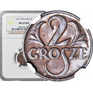 2 grosze 1927, kolor BN, mennicze